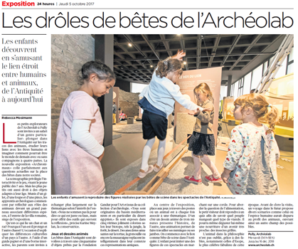 24 Heures, Les drôles de bêtes de l'ArchéoLab, Rebecca Mosimann, 05.10.17