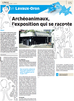 Le Régional, Archéonimaux, l'exposition qui se raconte, Nina Brissot, 4-11.10.17